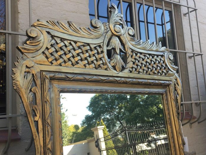 Ornate Gilt Lattice Mirror - Image 6