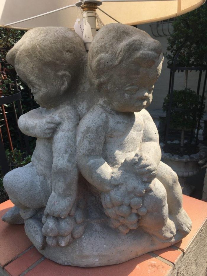 Concrete Cherub Lamp Base - electrified (excl shade) - Image 4