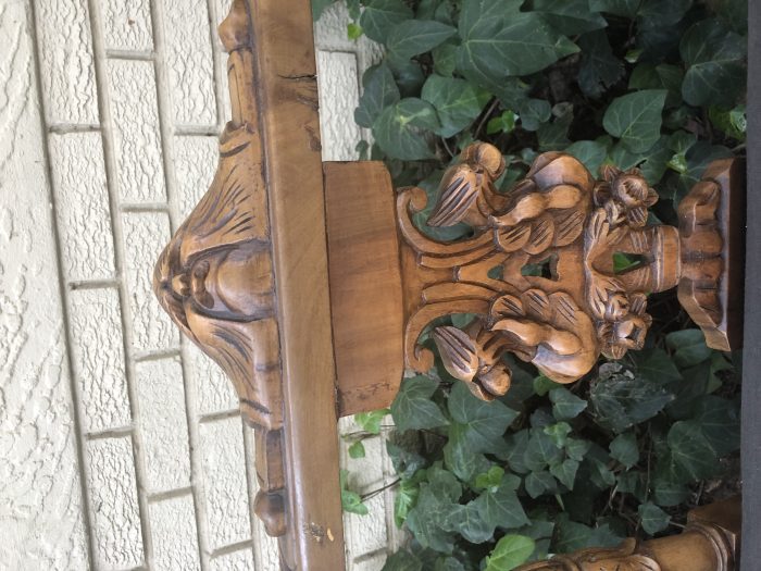 Venetian Walnut Carved Bench Circa 19th Century upholstered - Image 5