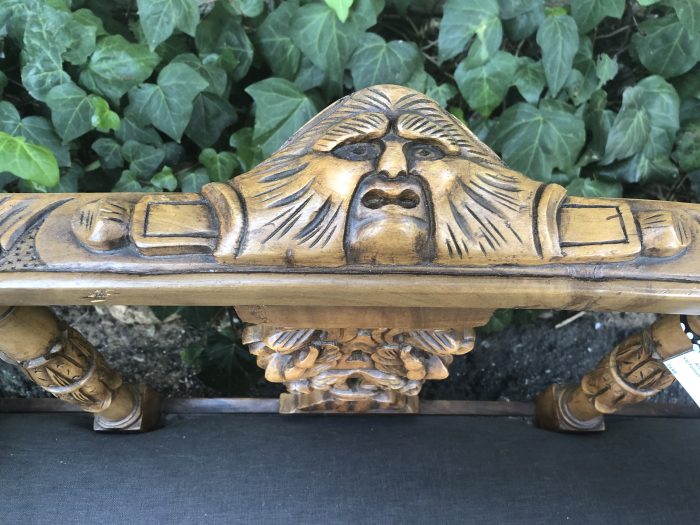 Venetian Walnut Carved Bench Circa 19th Century upholstered - Image 6