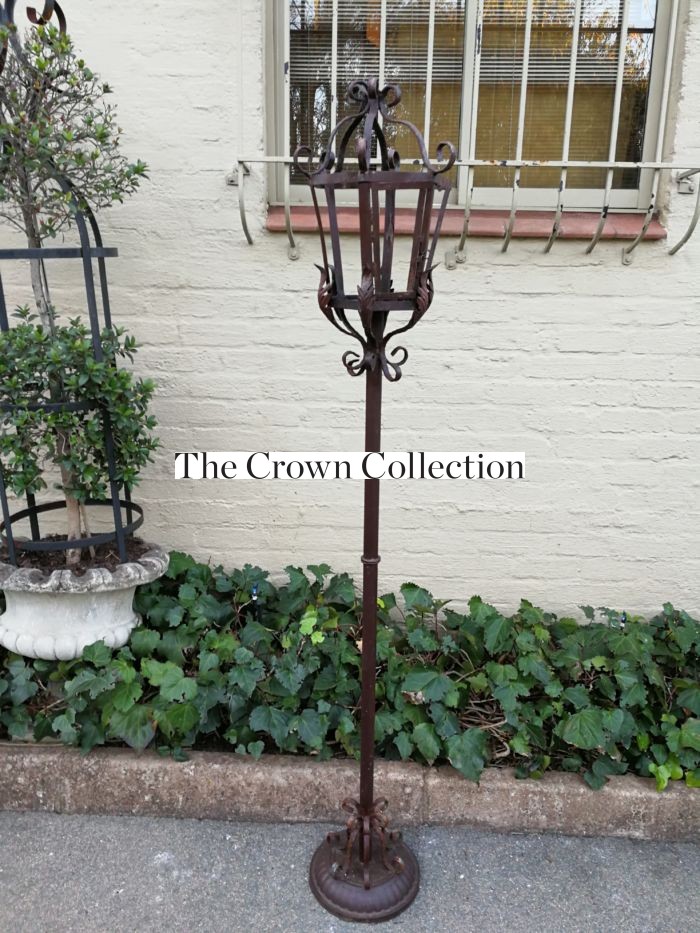 Vintage Wrought Iron Standing Lantern - Image 3