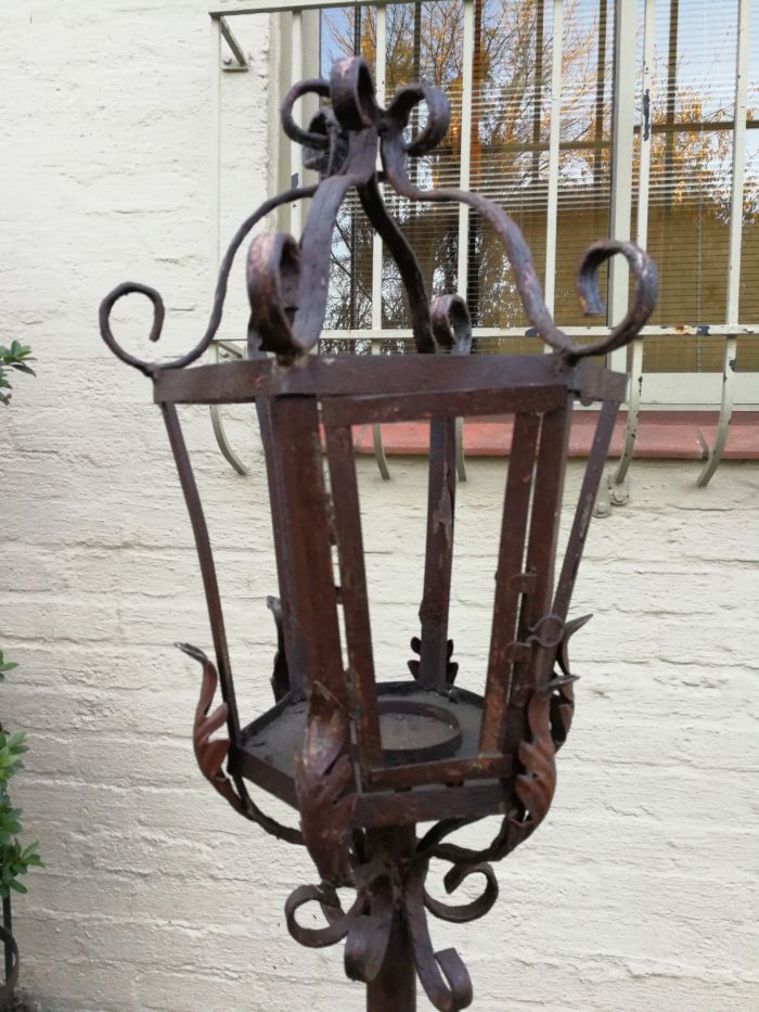 Vintage Wrought Iron Standing Lantern - Image 6