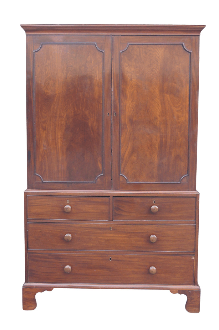 A Late 19th Early 20th Century Victorian Mahogany Linen Press
