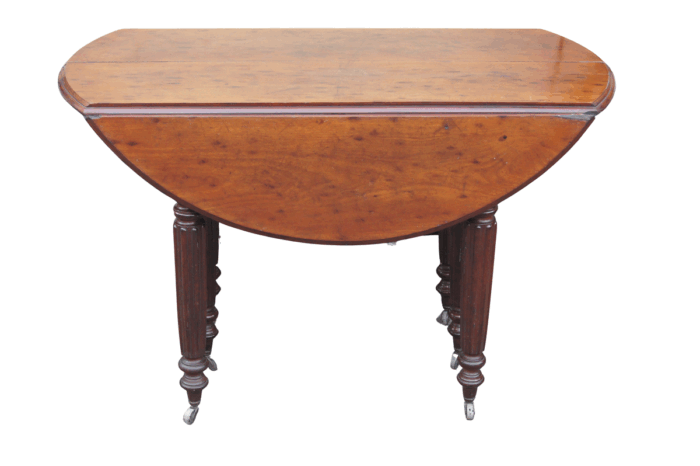 19th Century Mahogany Drop Leaf Round Table