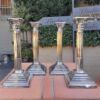 A Set of Four 20th Century Elizabeth II Silver-Plated Corinthian Column Candlesticks