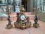 A 20th Century Brass Clock/Garniture Set