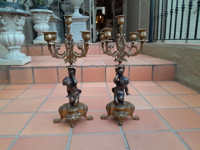 A 20th Century Brass Clock/Garniture Set - Image 12