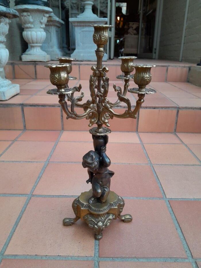 A 20th Century Brass Clock/Garniture Set - Image 14