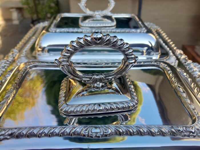 A 19th / 20th Century Victorian Twin Entrée Food Warmer On Stand - Image 12