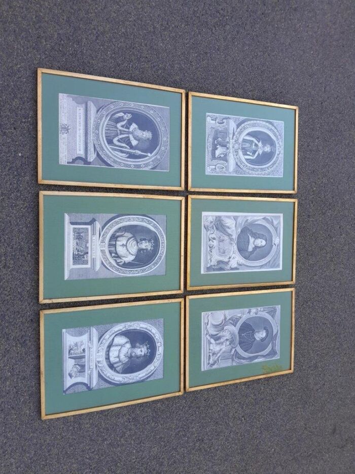 A 20th Century Set Of Six Gilt Framed Antique Engravings