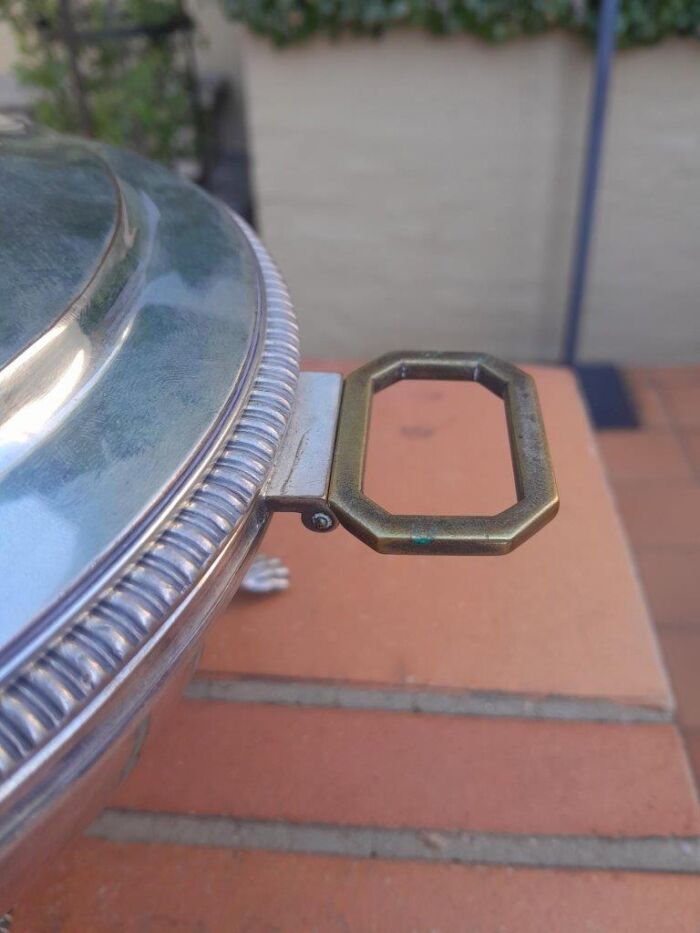 A 20th Century Victorian Style Silver-Plate Entrée Dish On Burner - Image 8