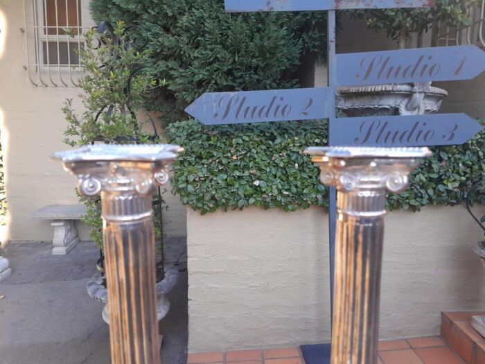 A 20th Century Pair Of French Style Heavy Silver Plate Candlesticks - Image 6