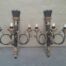 A 20th Century  French Style Pair Of  Giltwood And Metal Wall Light Sconces