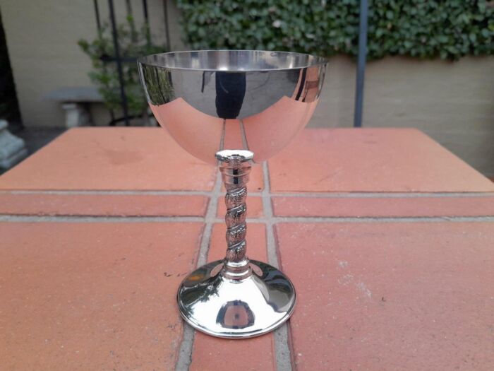A Set Of Six Emess Silver-Plate Wine Goblets - Image 5