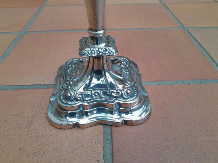 A 20th Century Large and Ornate Pair of Silver-plated Candelabras - Image 7