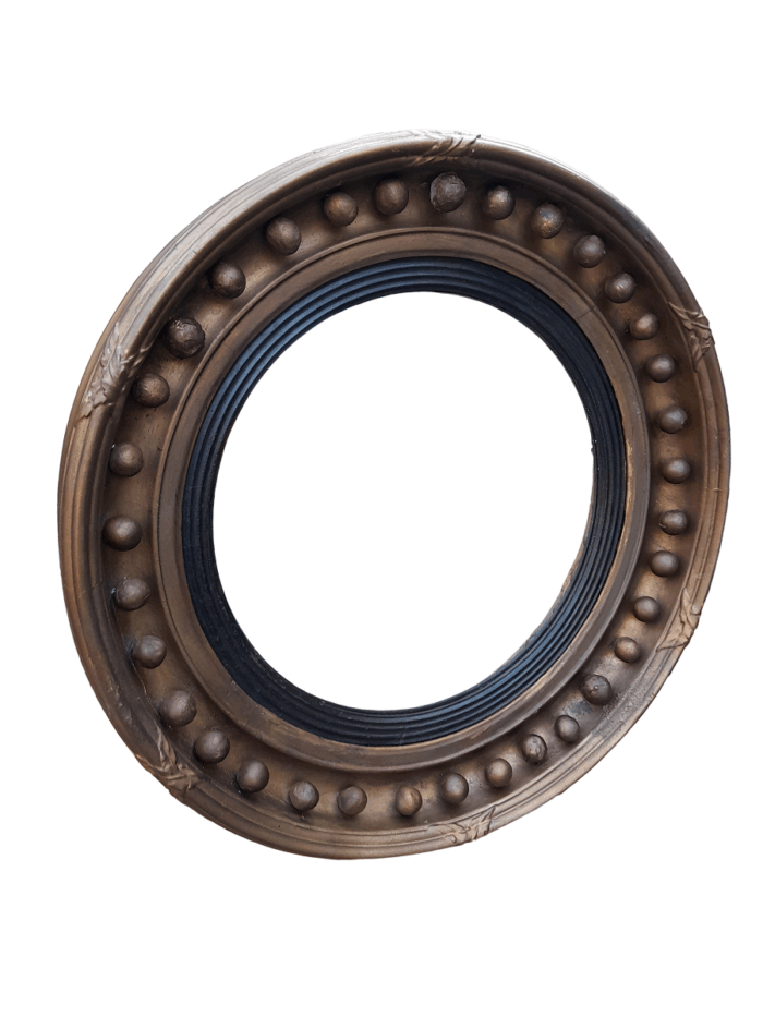 An Antique Gilt-Wood Convex Mirror