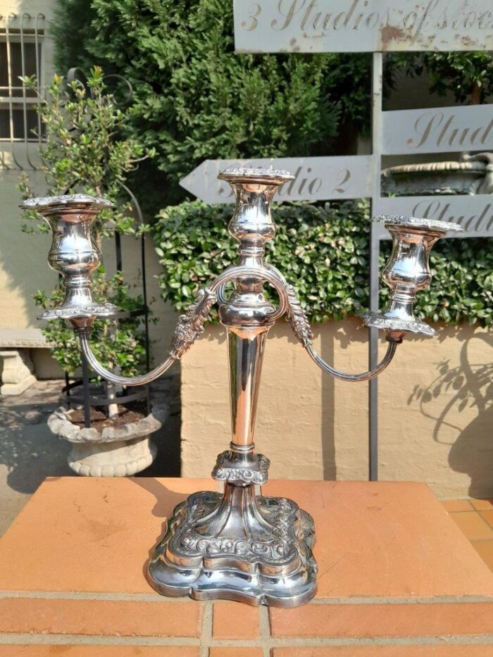 An Antique Victorian Pair of Heavy Sheffield Plate Candelabras - Image 5