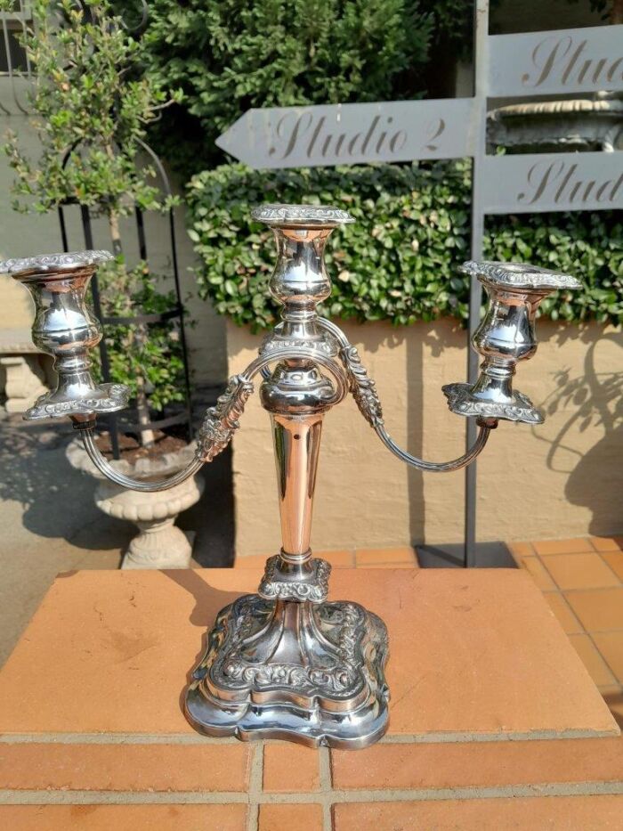 An Antique Victorian Pair of Heavy Sheffield Plate Candelabras - Image 6