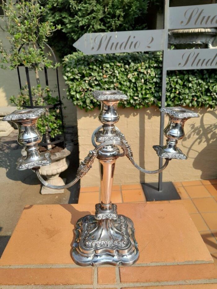 An Antique Victorian Pair of Heavy Sheffield Plate Candelabras - Image 7