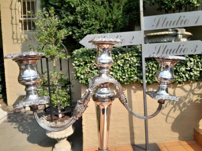 An Antique Victorian Pair of Heavy Sheffield Plate Candelabras - Image 9