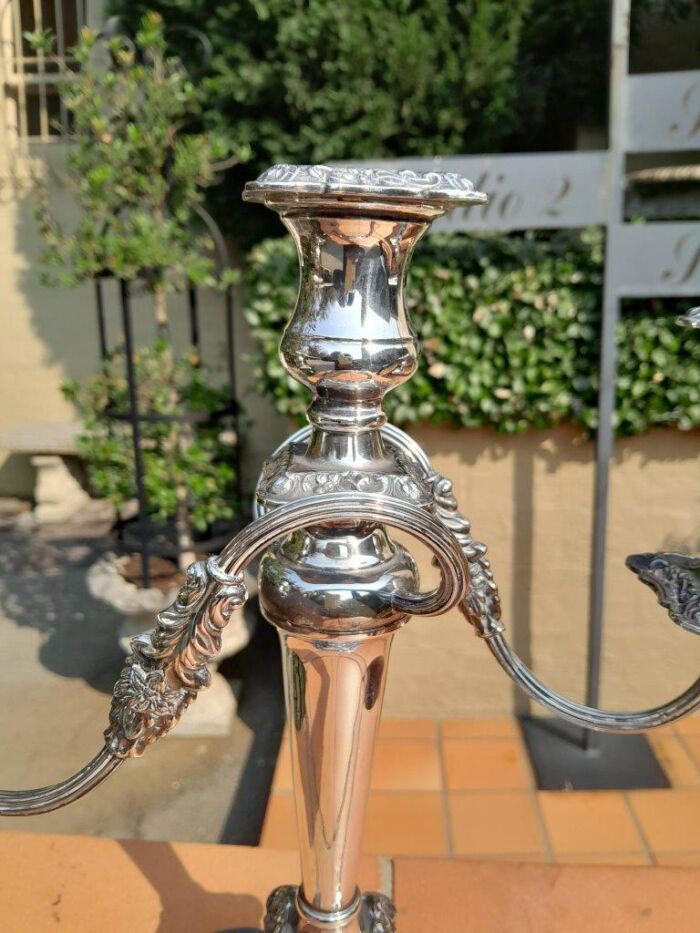 An Antique Victorian Pair of Heavy Sheffield Plate Candelabras - Image 10