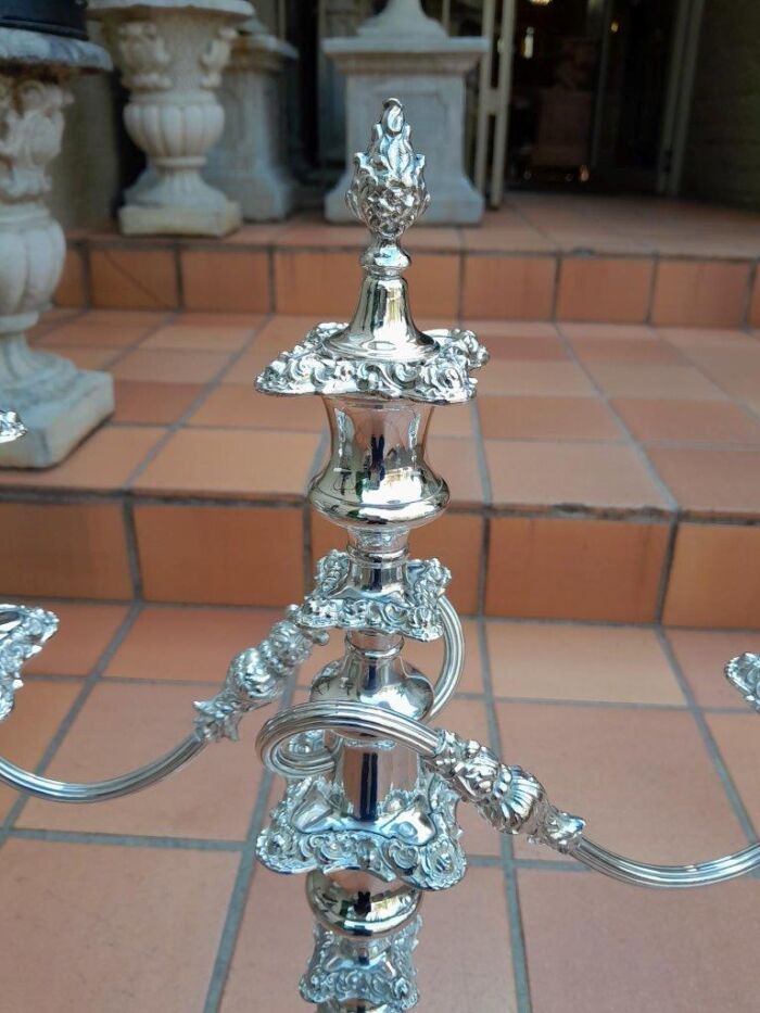 A 20TH Century Pair Of Silver-Plate Candelabras Of Large Proportions - Image 8