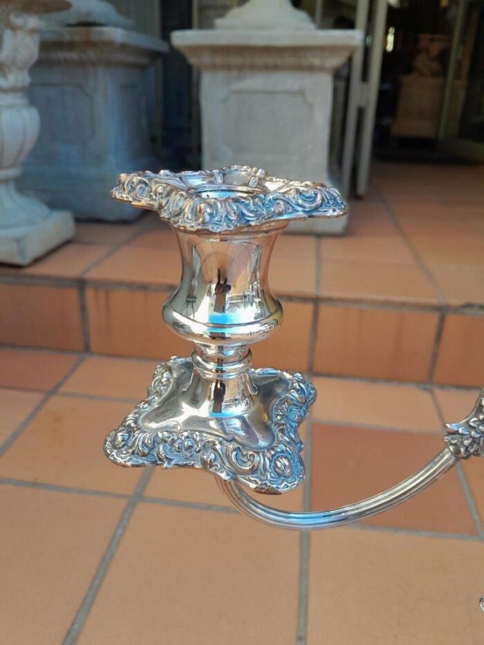 A 20TH Century Pair Of Silver-Plate Candelabras Of Large Proportions - Image 9