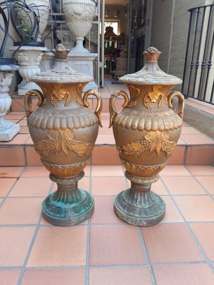 A 20th Century Large Pair Of Urns On Bases - Image 2