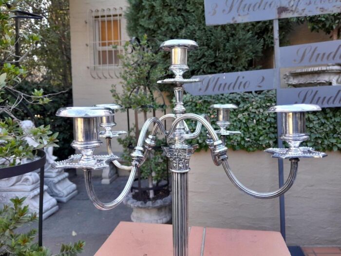 A 20th Century Mappin & Webb Electroplated Candelabra - Image 4