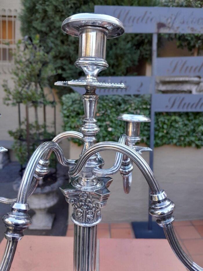 A 20th Century Mappin & Webb Electroplated Candelabra - Image 5