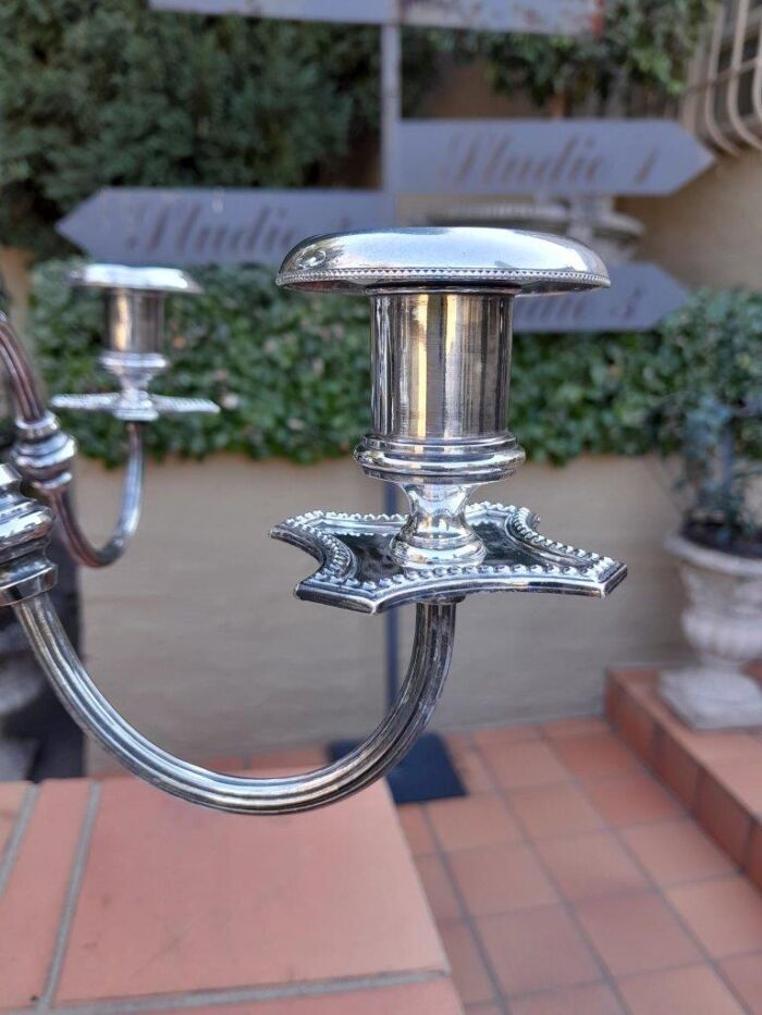 A 20th Century Mappin & Webb Electroplated Candelabra - Image 6