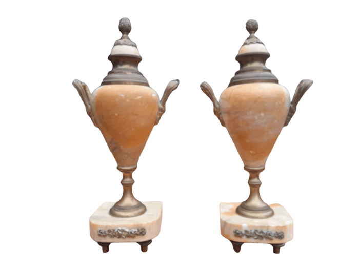 A 19th Century French Pair of Marble and Gilt Urns ND
