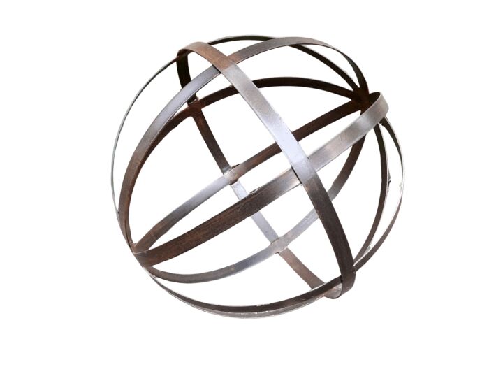 A Decorative Wrought Iron Ball in an Antique Brown  Finish 60cmD Large 