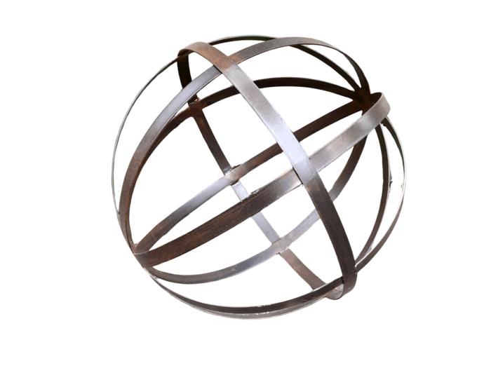 A Decorative Wrought Iron Ball in an Antique Brown  Finish 70cmD Double Extra Large
