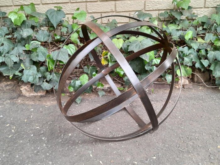 A Decorative Wrought Iron Ball in an Antique Brown  Finish 70cmD Double Extra Large - Image 2