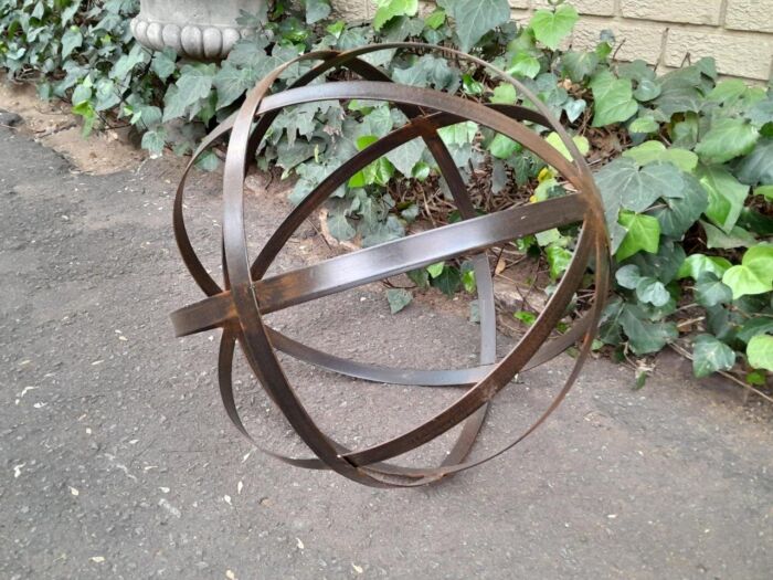 A Decorative Wrought Iron Ball in an Antique Brown  Finish 70cmD Double Extra Large - Image 3