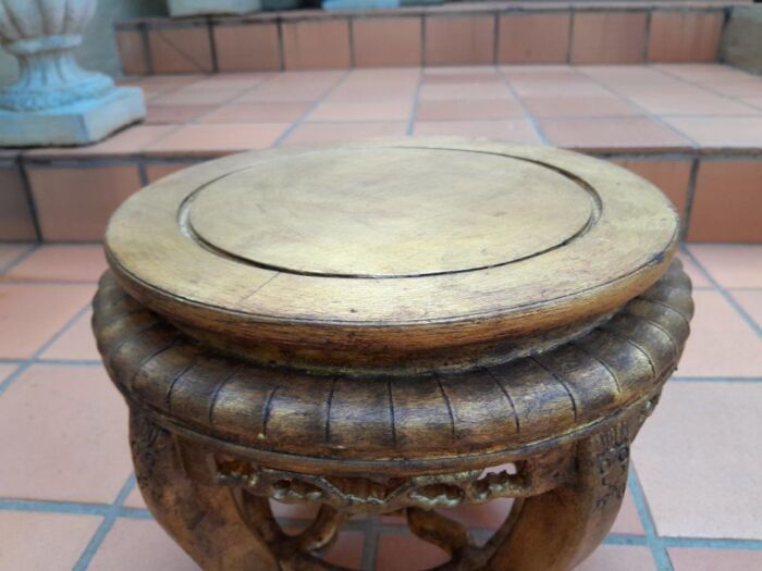 A 20th Century Chinese Ornately Carved Wooden Base / Stand Hand Gilded with Gold Leaf - Image 6