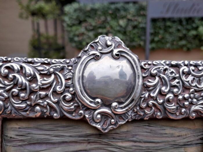 An Antique/Circa 1900  Victorian English Silver Picture Frame - Image 5