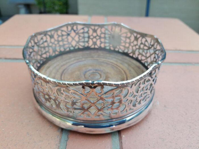 A Silver-plated Wine Bottle Coaster - Image 2