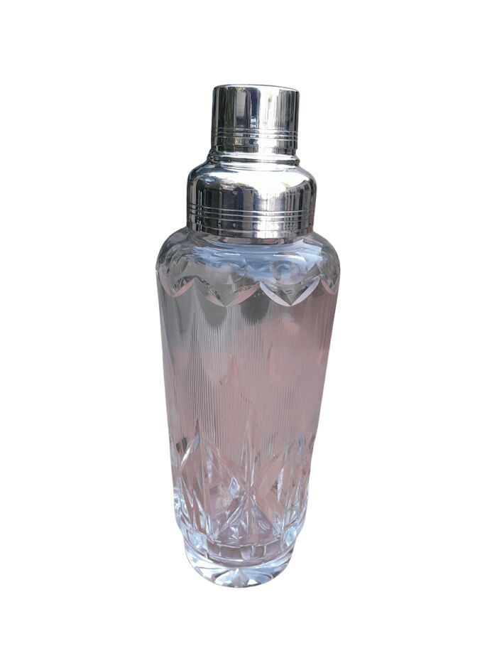 A 20th Century Silver-Plate And Crystal Cocktail Shaker