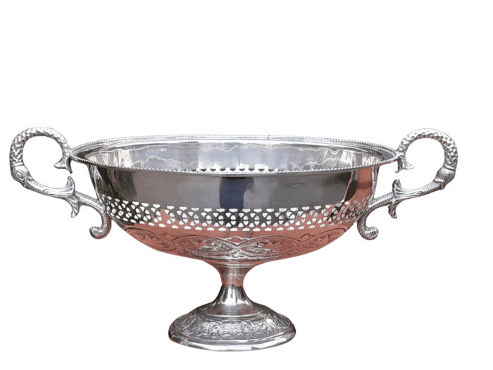 A 20th Century Large Silver-Plate Centre Bowl With Handles