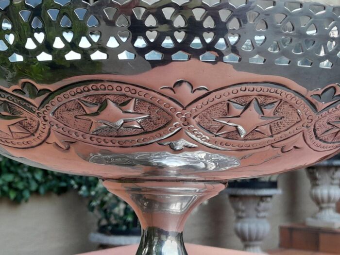 A 20th Century Large Silver-Plate Centre Bowl With Handles - Image 7