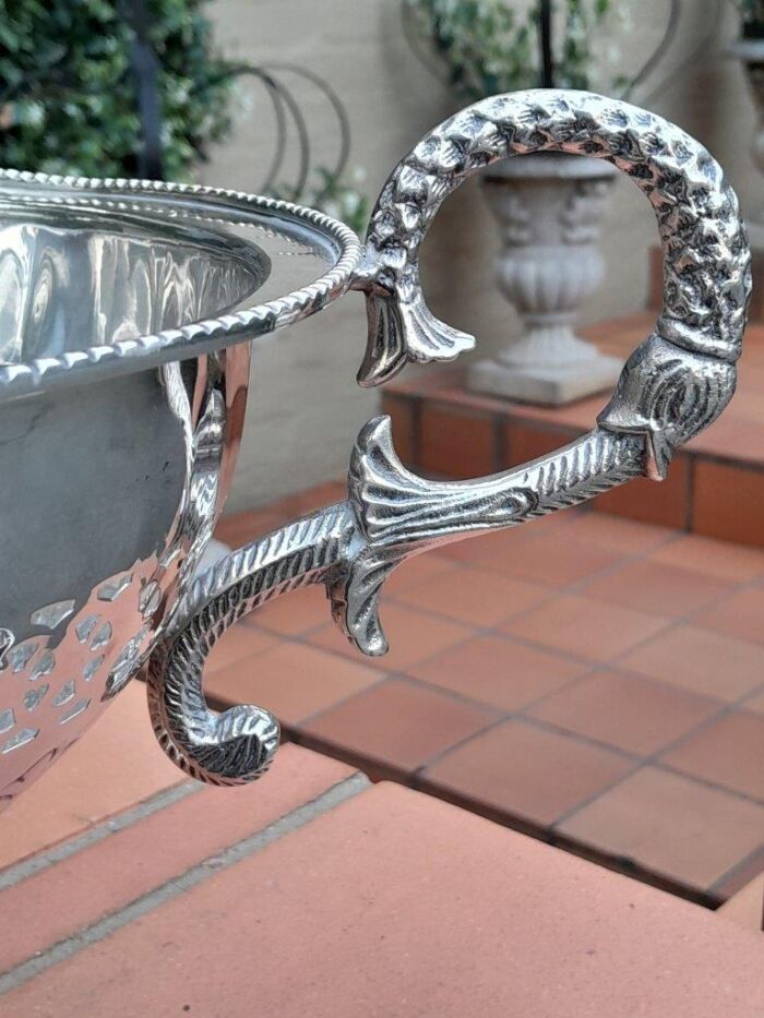 A 20th Century Large Silver-Plate Centre Bowl With Handles - Image 8
