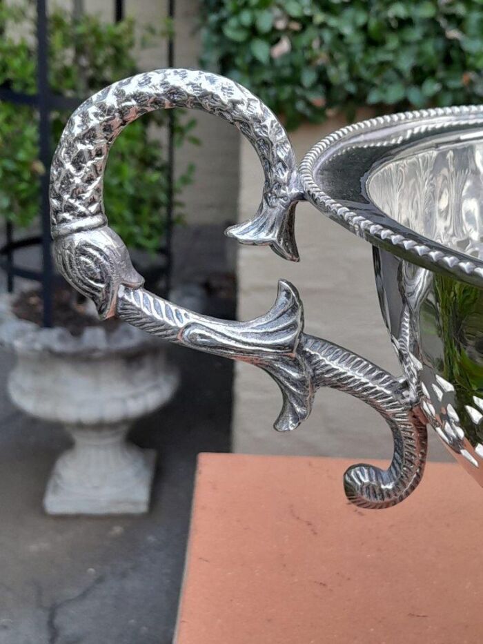 A 20th Century Large Silver-Plate Centre Bowl With Handles - Image 9