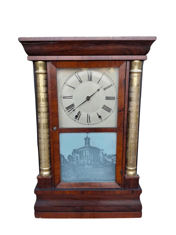 A Rare Antique Chauncey-Jerome Walnut Clock