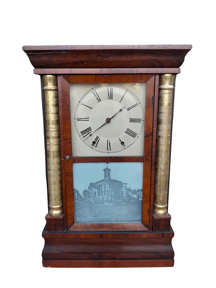 A Rare Antique Chauncey-Jerome Walnut Clock