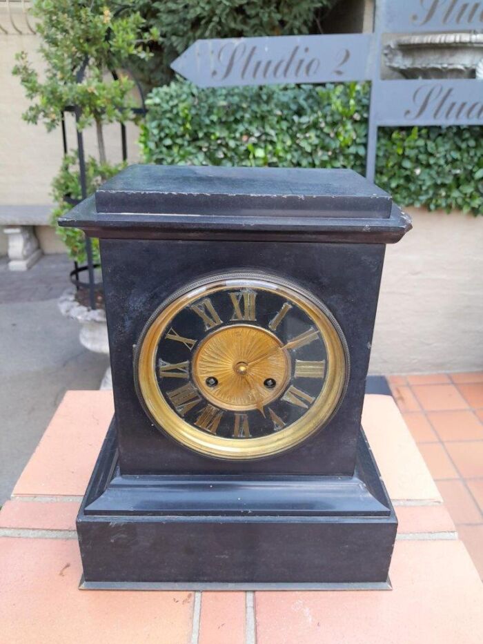 An Antique Circa 1880 French Slate Clock - Image 2