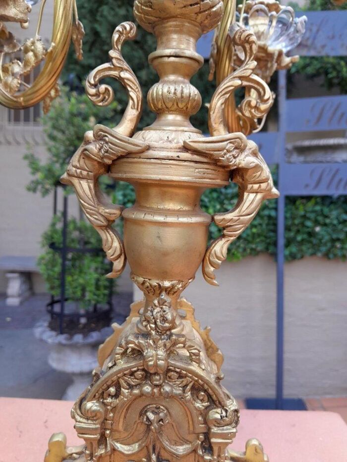 A French Style Brass And Crystal Table Lamp - Image 5