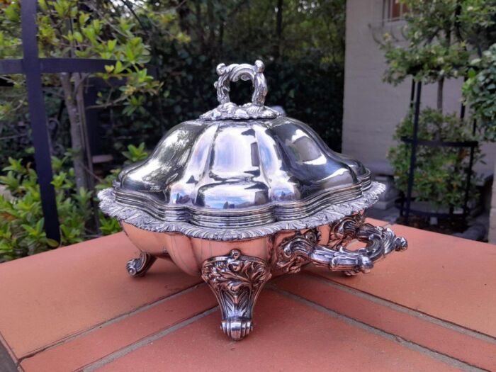 A 20th Century Electroplate Tureen With Cover On Feet Dimensions 30cm Including Handles - Image 3
