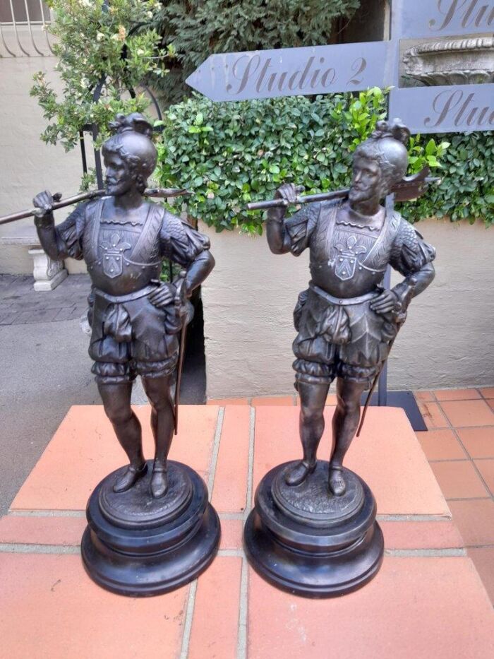 A 20th Century Pair Of Spelter Soldier Statues - Image 2